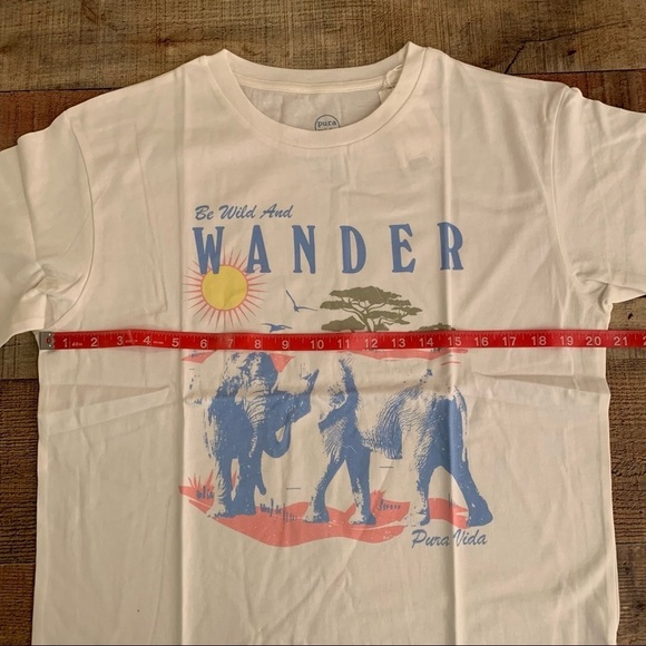 Pura vida be wild and wander oversized short sleeve crew neck t-shirt white - S - Picture 8 of 9